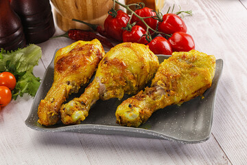 Roasted Chicken leg drumsticks with curry sauce