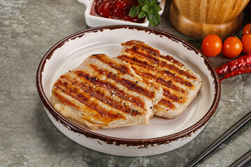 Tasty grilled pork meat steak