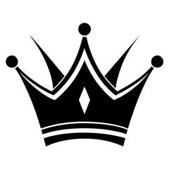Minimalist crown icon silhouette vector art illustration