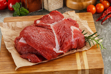 Raw beef meat piece for cooking