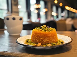 Kinafa plate served in a high-end restaurant