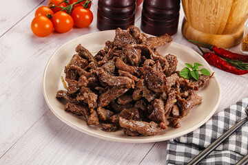 Stew beef slices with gravy