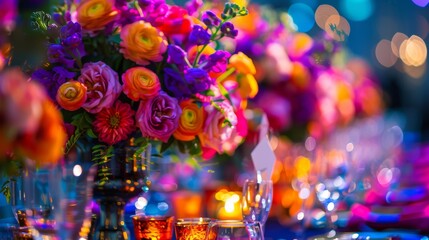 Vibrant abstract color palette setting the stage for a dynamic and energetic party