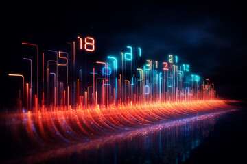 Abstract technology numerical digital line electronic network data innovation concept background.