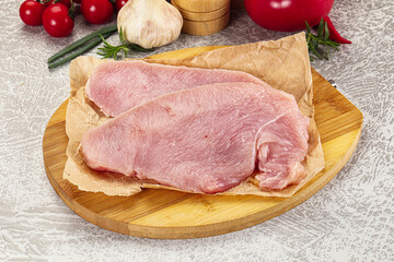 Raw uncooked turkey fillet steak