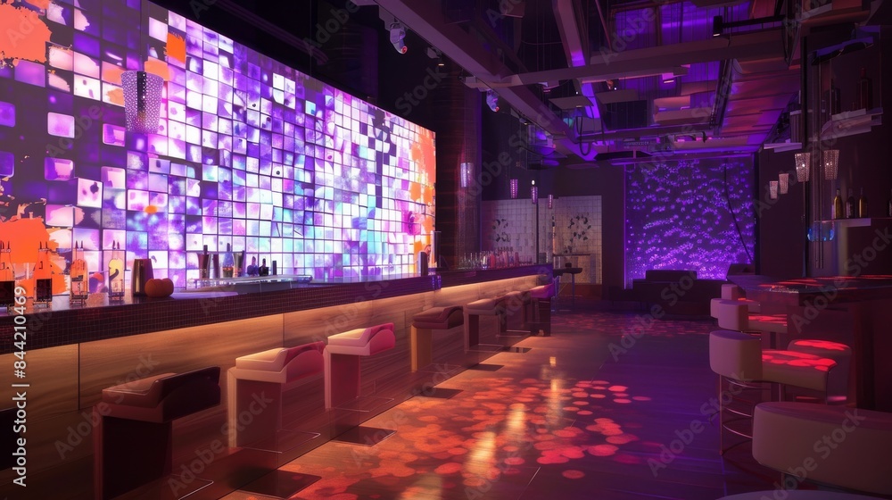 Poster Dynamic party backdrop featuring open area for promotional graphics