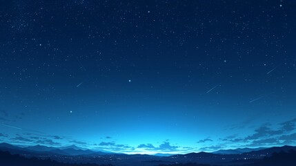 Fototapeta premium Night Sky with Shooting Stars and Mountains