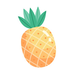 Pineapple fruit illustration isolated flat
