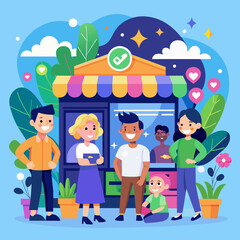 a beautiful store with a lots of happy customer