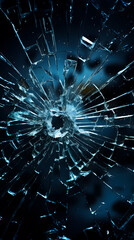 There are many cracks on the broken glass