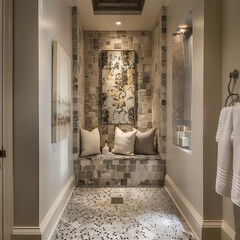 Refined Spa Bathroom with Gentle Mist Rain Shower
