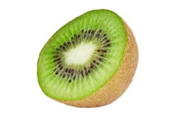 a cross section of ripe kiwi isolated transparent