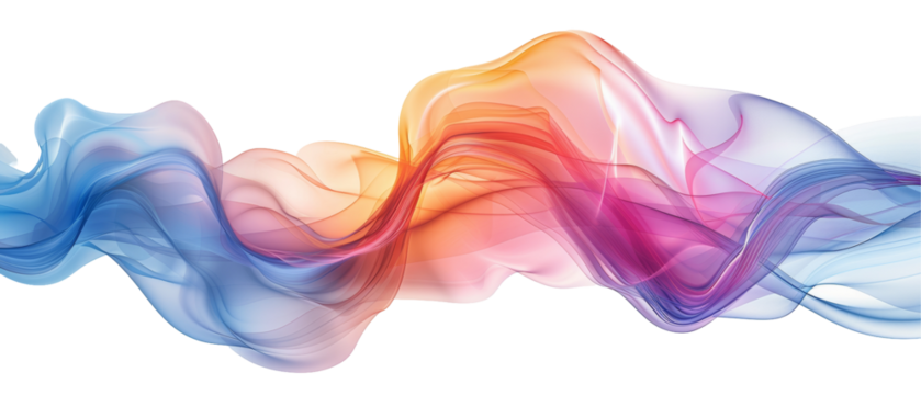 Abstract Colorful Lines 3D Design Isolated on Transparent or White Background, PNG