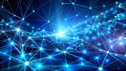 Fototapeta premium Technology concept Abstract and futuristic blue dots and lines connected together