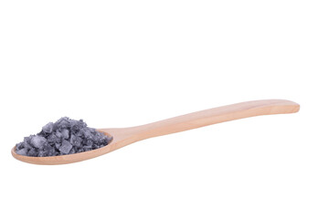 Black Rock Salt in Wooden Spoon on Transparent png