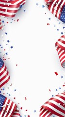 Obraz premium Clean white background with patriotic elements for Patriot Day.