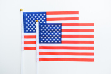 american wave flag texture isolated on white background, USA