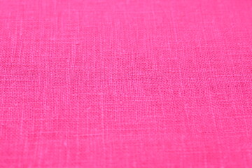 Fototapeta premium pink hemp viscose natural fabric cloth color, sackcloth rough texture of textile fashion abstract background