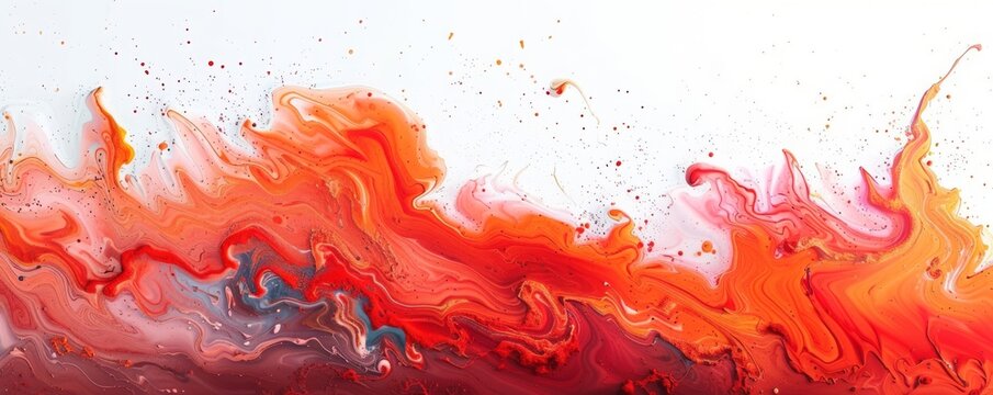 Abstract painting. Red and orange.