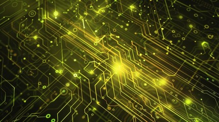 Obraz premium Circuit board background composed of interconnected geometric shapes, technology-themed designs