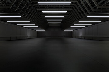 Empty hall exhibition centre.The backdrop for exhibition stands, booth,parking,trade show.Conversation for activity,meeting.Arena for entertainment,event,sports.Indoor for Factory,showroom.3d render.