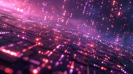 Obraz premium Binary Data with Light Effects 