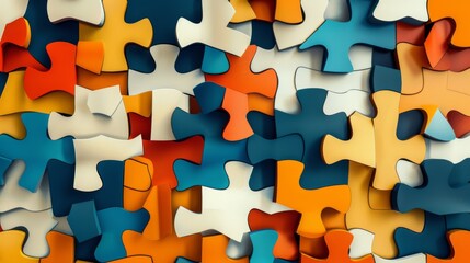 Geometric Puzzle Pieces fitting together to form a cohesive and visually engaging background