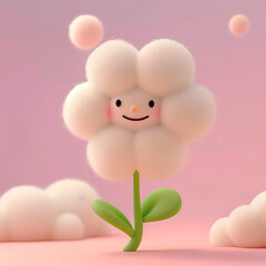 3D cute flower cartoon