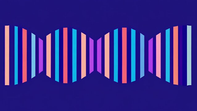 A series of parallel lines resembling a barcode but depicting the nucleotide sequence of a gene.. 2d flat cartoon