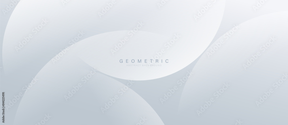 Poster Abstract background with white circle geometric lines. Modern minimal trendy lines pattern horizontal. Vector illustration