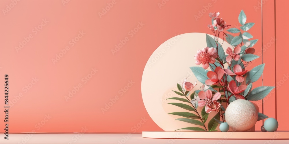 Poster stylish composition with ample space for text or logo placement.