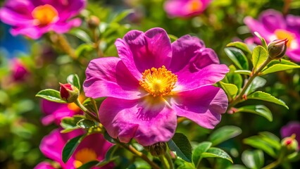 Obraz premium A Beautiful Close-Up Of A Pink Rose In Full Bloom, Surrounded By Green Leaves.