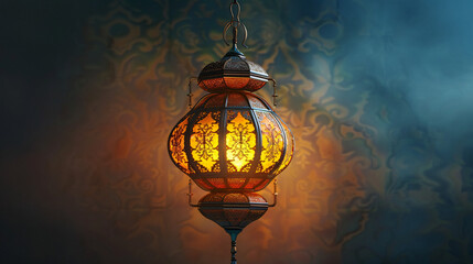 Vintage Arabic lantern for Eid-al-Adha celebration, traditional and realistic decoration.