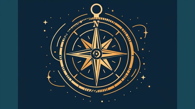 recommend clip art: Clean line art of a compass, symbolizing direction and guidance on a journey.