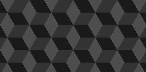 Seamless abstract Black and gray background from cubes and lines. Geometric tiles and mosaic creative stylish seamless pattern block cube background. minimal hexagon Cubes mosaic shape vector design.