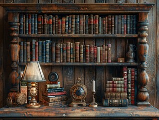 Timeless and Elegant Bookshelf with Classic Literature