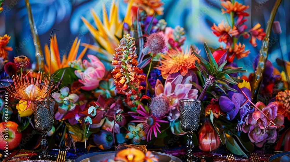 Poster creative party arrangement featuring an imaginative and dynamic pattern design