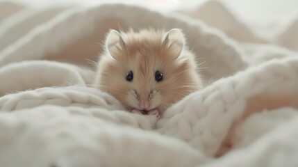 Cute syrian hamster working in a factory