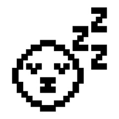 pixel art sleep emoticon icon, 8bit style emoticon