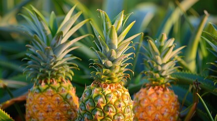 Obraz premium Garden grown pineapple for managing fruit weight