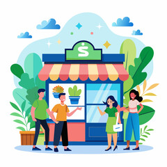 A beautiful store with lots of happy customers