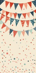 Fototapeta premium Festive decorations with bunting and banners for Patriot Day.