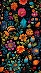Colorful floral pattern illustration