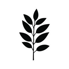 Tree Plant black silhouette vector with white color background