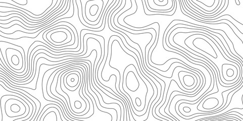 Abstract topography contour map background design .modern design with white background and black wave lines .geography contour map linear background vector illustration .