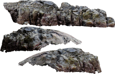 Isolated PNG cutout of a cliff on a transparent background, ideal for photobashing, matte-painting, concept art