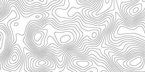 Abstract topography contour map background design .modern design with white background and black wave lines .geography contour map linear background vector illustration .