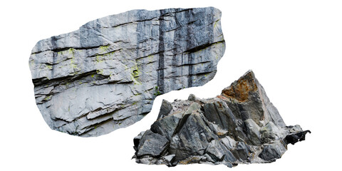 Isolated PNG cutout of a cliff on a transparent background, ideal for photobashing, matte-painting, concept art