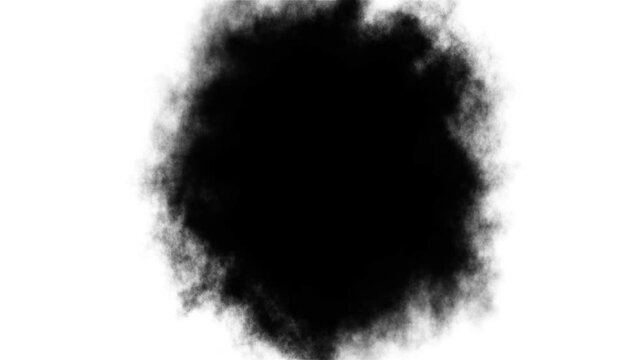 Beautiful ink flows and streams watercolor ink drops transition on black background, paint bleed Bloom expanding, pure splatter spreading. transitions mattes. Burst of ink leak spreads watercolor