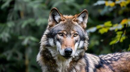Grey Wolf looking at camera